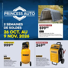 Princess Auto du 26 octobre au 9 novembre 2026