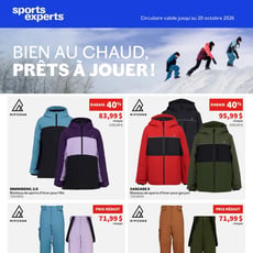 Sports Experts du 7 au 20 octobre 2026