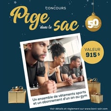 Participez au concours Boni-Soir : remporter un abonnement Éconofitness et une carte-cadeau de 500 $ chez Sport Experts.