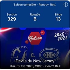 Participez et remportez deux places pour le match des Canadiens au Centre Bell !