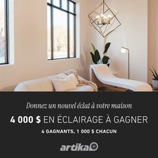 Participez pour remporter l'un des quatre prix de 1 000 $ en éclairage Artika !