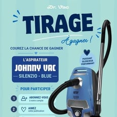 Participez et remportez un aspirateur Johnny Vac Silenzio Bleu avec accessoires. Garantie 3 ans !