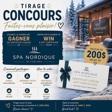 Excelsior! Obtenez un bon de 200 $ pour le Spa Nordique lors de notre concours distingué!
