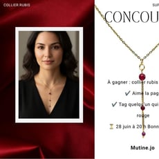Concours : Tentez de remporter un collier en rubis et acier inoxydable doré à l'or fin !