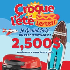 Participez et remportez un crédit voyage de 2500$ ou de nombreux prix hebdomadaires!