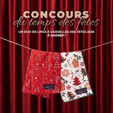 Participez au concours pour remporter un duo de linges à vaisselle des Fêtes!