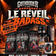 Concours pour remporter un ensemble café GothRider!