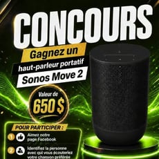Participez au concours pour gagner un haut-parleur Sonos Move 2!