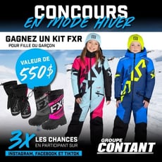 Concours : Remportez un kit FXR complet (pour fille ou garçon) d'une valeur de 550 $.