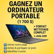 Participez et remportez un ordinateur portable d'une valeur de 1700 dollars !
