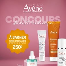 Participez à notre concours et remportez un élégant panier Avène rempli de délices!