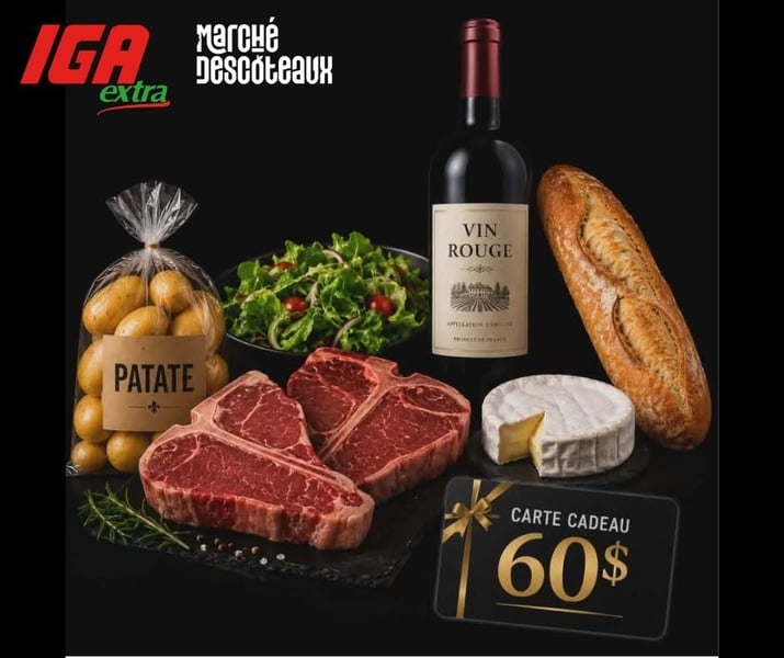 Concours : Remportez un panier d'épicerie et une carte-cadeau de 60 dollars !