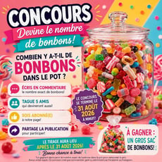 Participer à notre concours pour remporter un assortiment de friandises diversifiées !