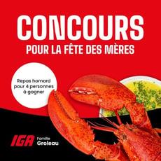 Participez pour remporter un dîner de homard pour quatre convives!