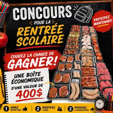Participez pour gagner une boîte économique de la Boucherie terre et mer inc!