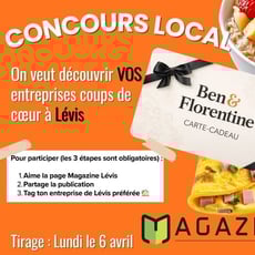 Participez au concours pour remporter une carte-cadeau de 100 $ chez Ben et Florentine !