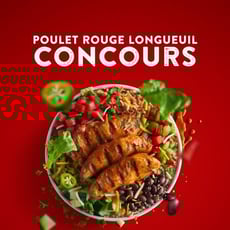 Participez au concours pour remporter une carte-cadeau de 100 $ chez Poulet Rouge.