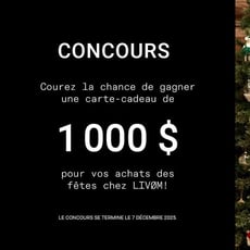 Concours : Remportez une carte-cadeau de 1000 $ pour vos emplettes festives chez LIVØM !
