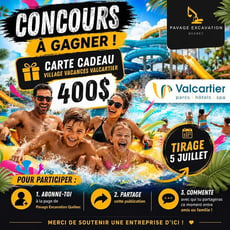 Participez pour remporter une carte-cadeau de 400$ pour le Village Vacances Valcartier!