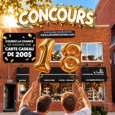 Participez au concours pour gagner une carte-cadeau de 200$ à La Guilde Culinaire!