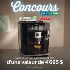 Participez pour remporter une prestigieuse machine espresso Jura J8 Twin, estimée à 4695 $ !