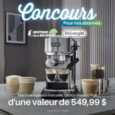 Chance de gagner une machine espresso Dedica Maestro Plus de DeLonghi!