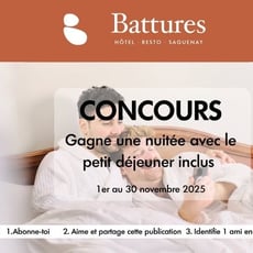 Concours: Remportez une nuit pour deux avec petit déjeuner inclus au Resto des Battures!