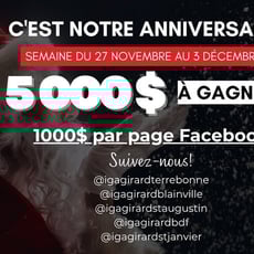 Concours IGA Famille Girard Blainville – CÉLÉBRATION DE L'ANNIVERSAIRE!