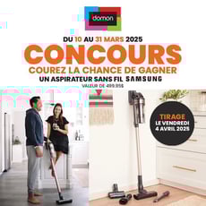 Participez au Concours Meubles Domon et remportez un aspirateur sans fil Samsung !