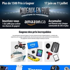 Concours : plus de 1500 récompenses à remporter en effectuant vos achats sur Amazon.