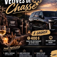 Gagnez 400$ pour un resto à Rimouski et un chauffeur pour la soirée!