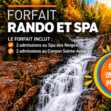 Participez pour gagner un forfait pour 2 au Canyon Sainte-Anne et au Spa des Neiges