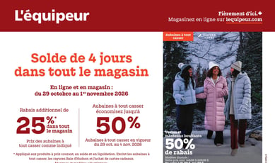 L'équipeur du 29 octobre au 1er novembre 2026