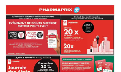 Pharmaprix du 31 octobre au 6 novembre 2026