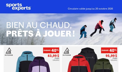 Sports Experts du 7 au 20 octobre 2026