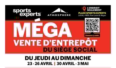  Sports Experts - Méga vente d'entrepôt du siège social