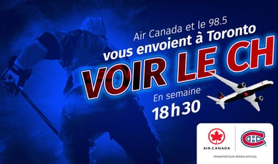 Concours 98,5 FM : Billets pour le match du CH à Toronto!