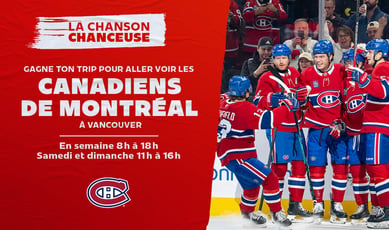 Participez au concours CKOI 96,9 et gagnez un voyage pour voir les Canadiens à Vancouver !