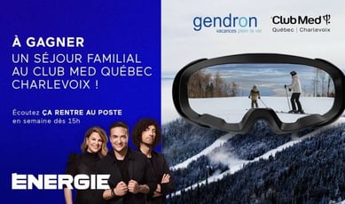 Participez au Concours Énergie 104,1 pour un séjour de ski exclusif au Club Med Québec Charlevoix.