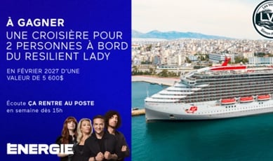 Concours Energie 94,3 : Gagnez une croisière pour deux personnes sur le Resilient Lady!