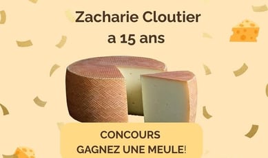 Participez à gagner une meule de Zacharie Cloutier estimée à 200 $ par Fromagerie Nouvelle France.