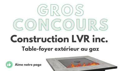 Concours : Remportez une élégante table-foyer au gaz d'une valeur de 600 $ !