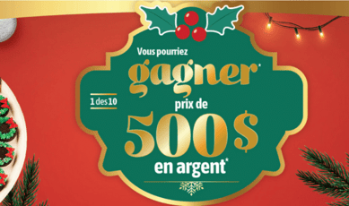 Concours : Remportez l'un des dix prix en numéraire d'une valeur de 500 $