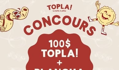Remportez 100 $ chez Topla et une excellente plancha pour des repas exquis !