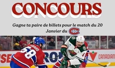 Participez pour remporter deux billets pour le match Canadiens de Montréal contre Minnesota Wild