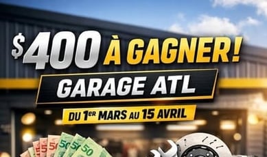 Participez pour remporter 200$ en espèces et 200$ en services chez ATL Garage !