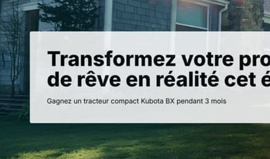 Participer pour gagner trois mois d'usage d'un tracteur compact Kubota!