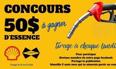Participez au concours et remportez 50$ de carburant!