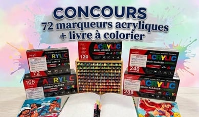 Participez pour remporter 72 marqueurs acryliques et un album de coloriage Disney !