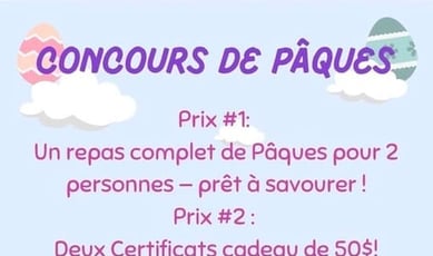 Participez pour remporter l'un des trois prix offerts par SoS Repas Maison - Traiteur !